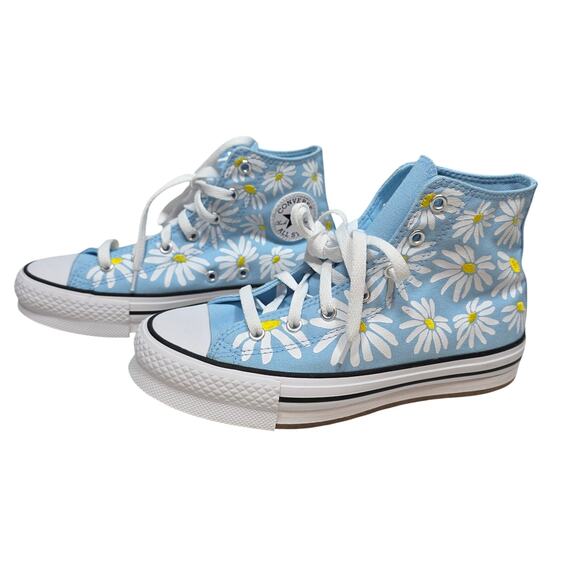 Chuck Taylor All Star Lift Platform Daisy High Top Shoes Size 5 - Picture 1 of 6